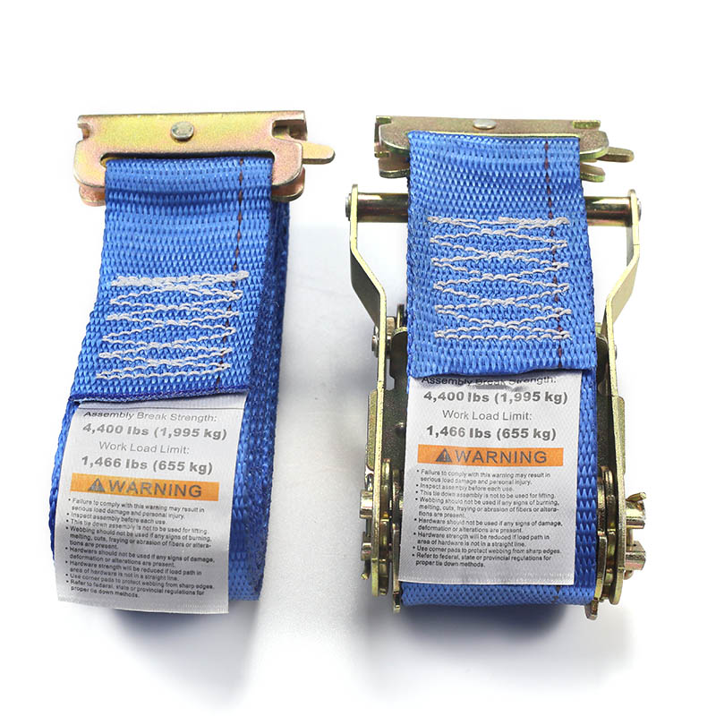 2palcový E-Track Ratchet Strap Blue